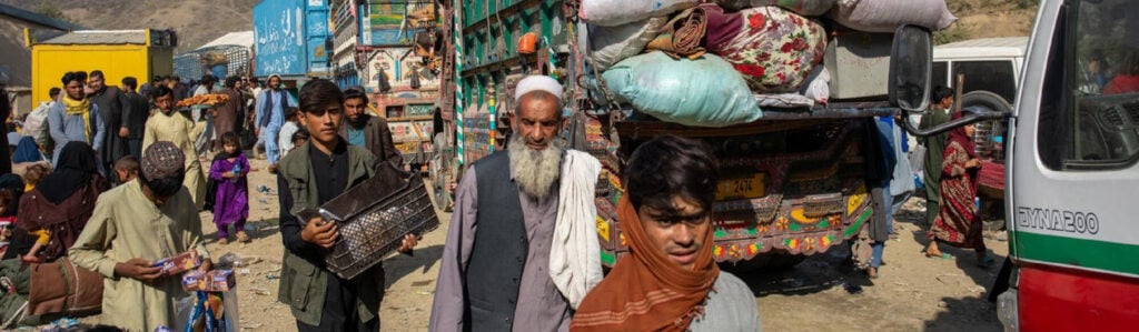 Afghan refugees in Pakistan.