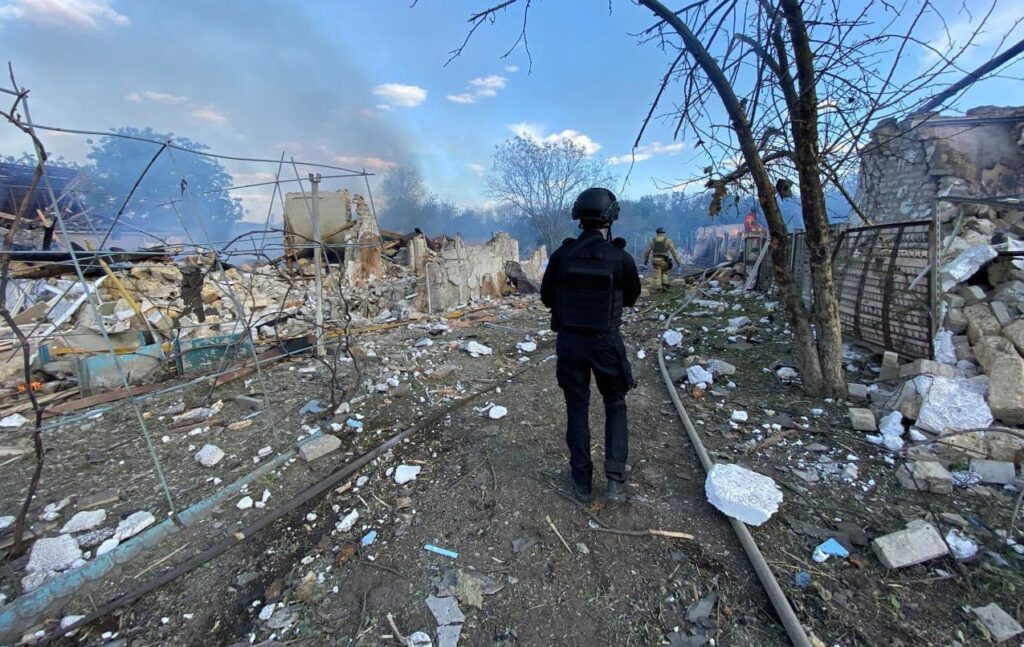 Destruction in the Kharkiv region of Ukraine.