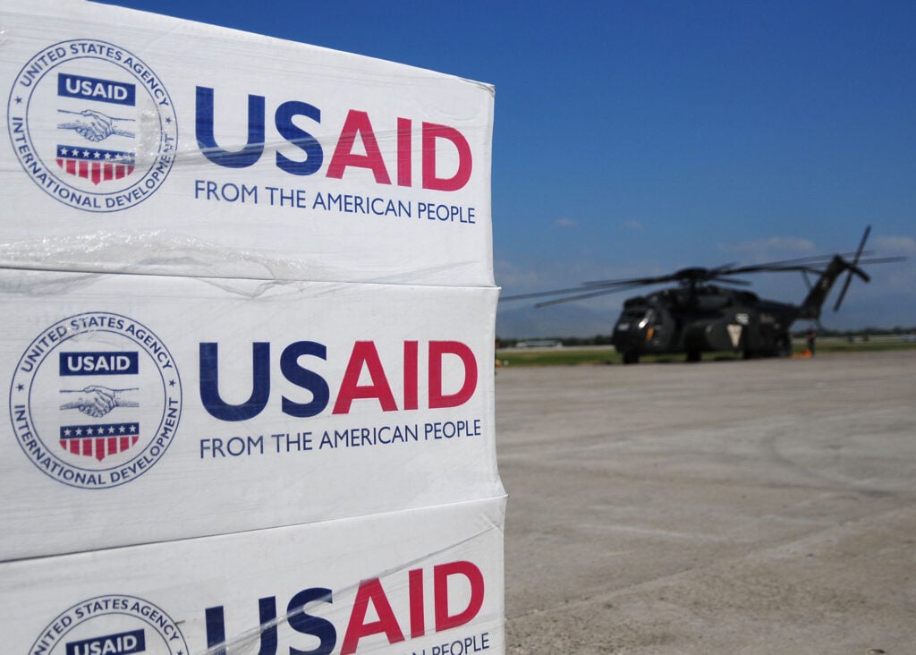 Humanitarian supplies by USAID.