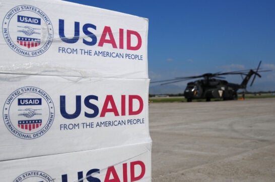 Humanitarian supplies by USAID.