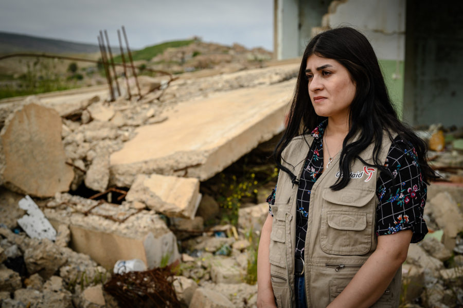 Sonita surveys the ruins of Sinjar